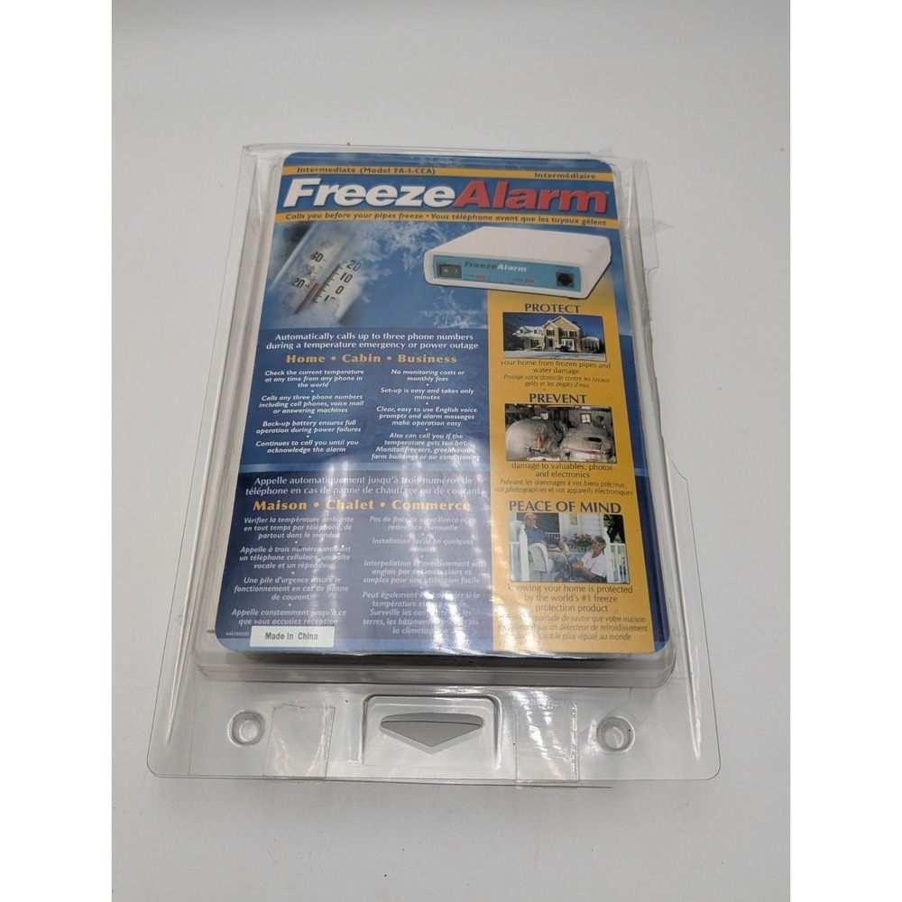 Intermediate Freeze Alarm FA-I-CCA Temperature Alarm With Power Adapter & Sensor